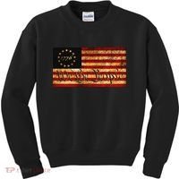 1776 We The People US Flag Visually Aged And Distressed Kids Sweatshirt thumb 0