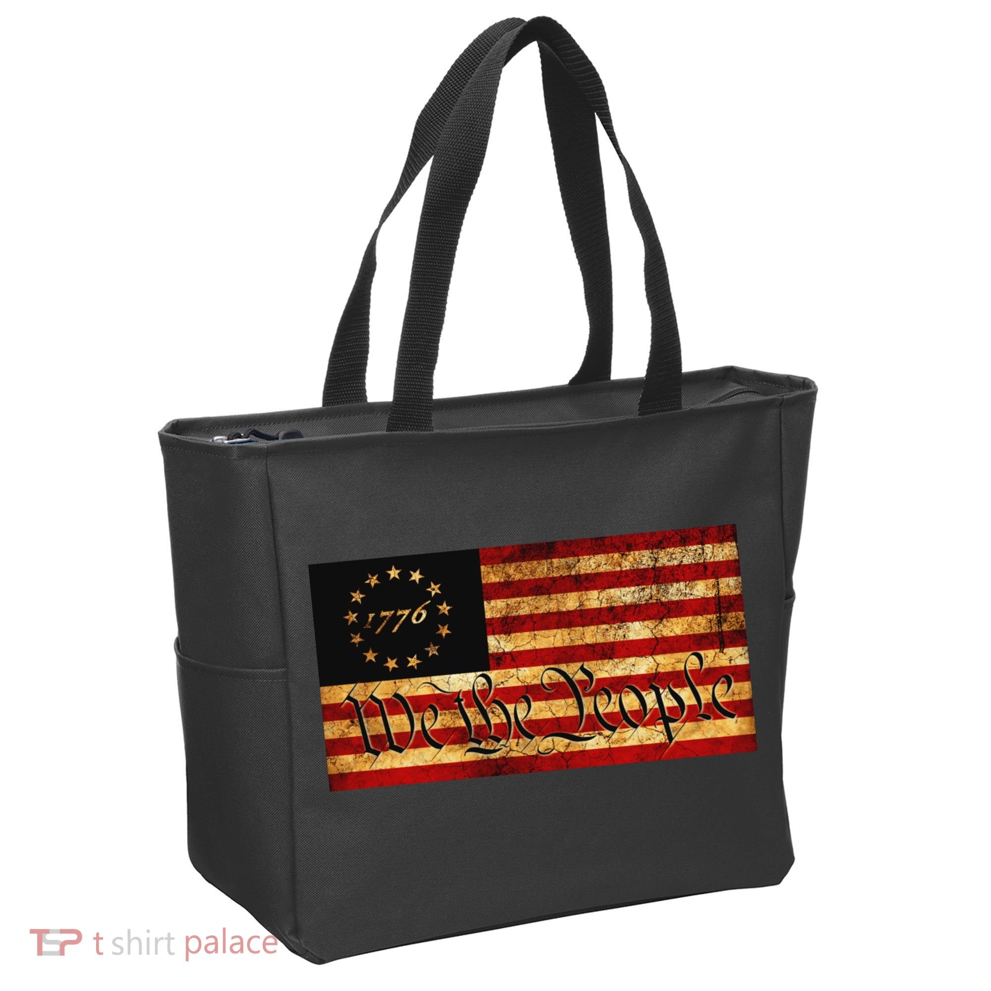 1776 We The People US Flag Visually Aged And Distressed Tote Bag