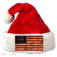 1776 We The People US Flag Visually Aged And Distressed Santa Hat thumb 0