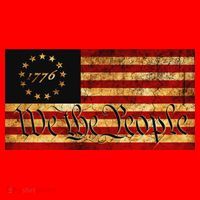 1776 We The People US Flag Visually Aged And Distressed Santa Hat thumb 1