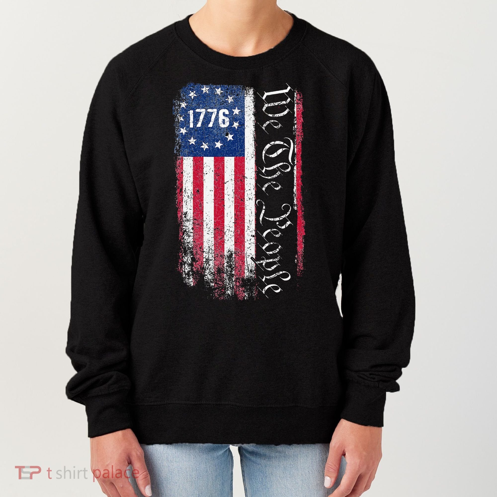 1776 We The People Betsy Ross American Flag Women's Sweatshirt