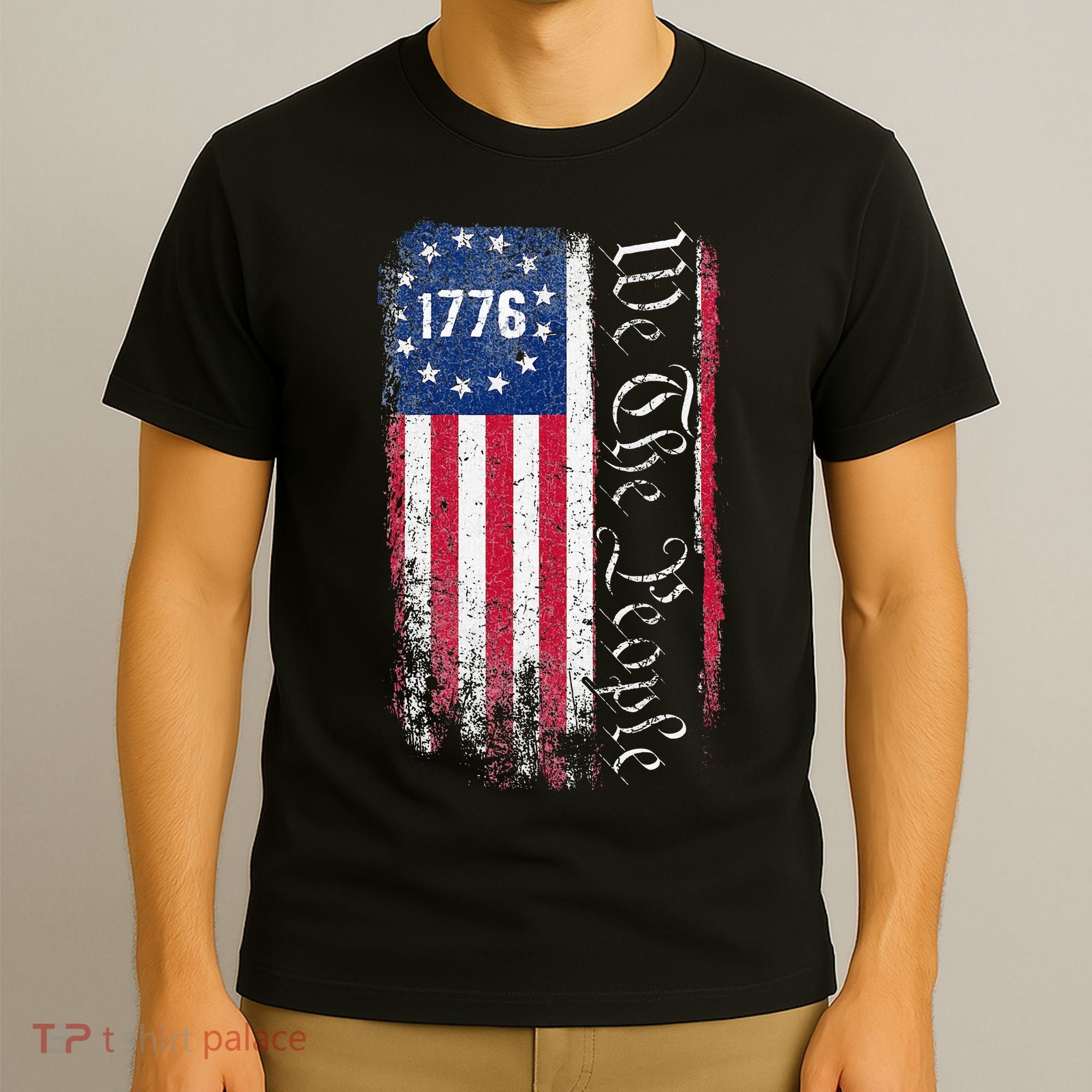 1776 We The People Betsy Ross American Flag T-Shirt
