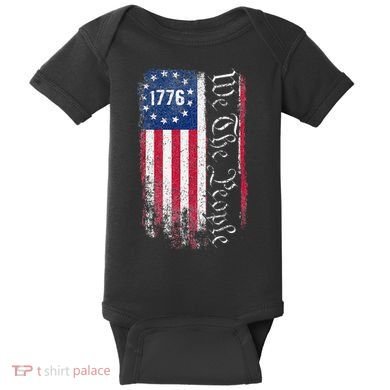 1776 We The People Betsy Ross American Flag Baby Bodysuit
