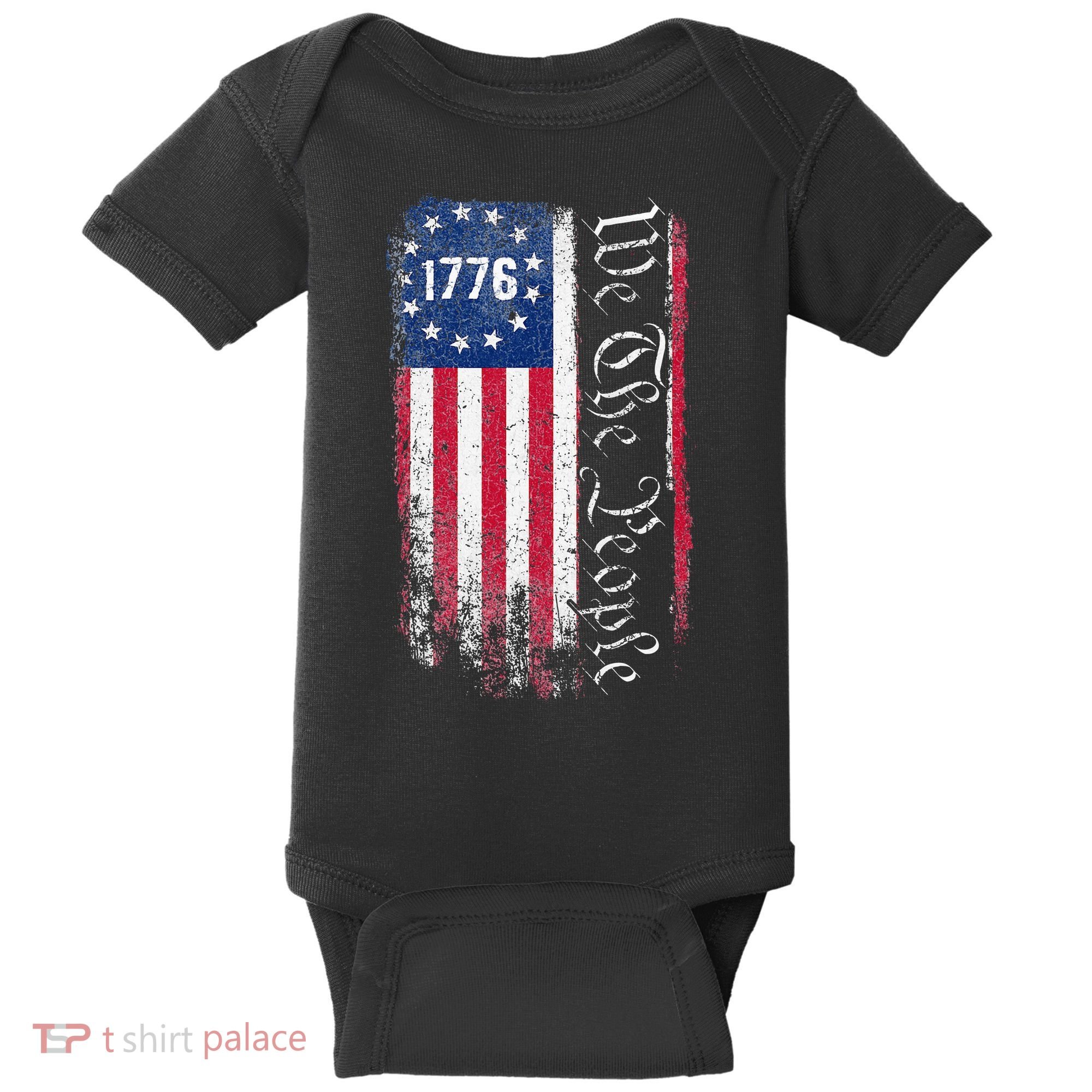 1776 We The People Betsy Ross American Flag Baby Bodysuit