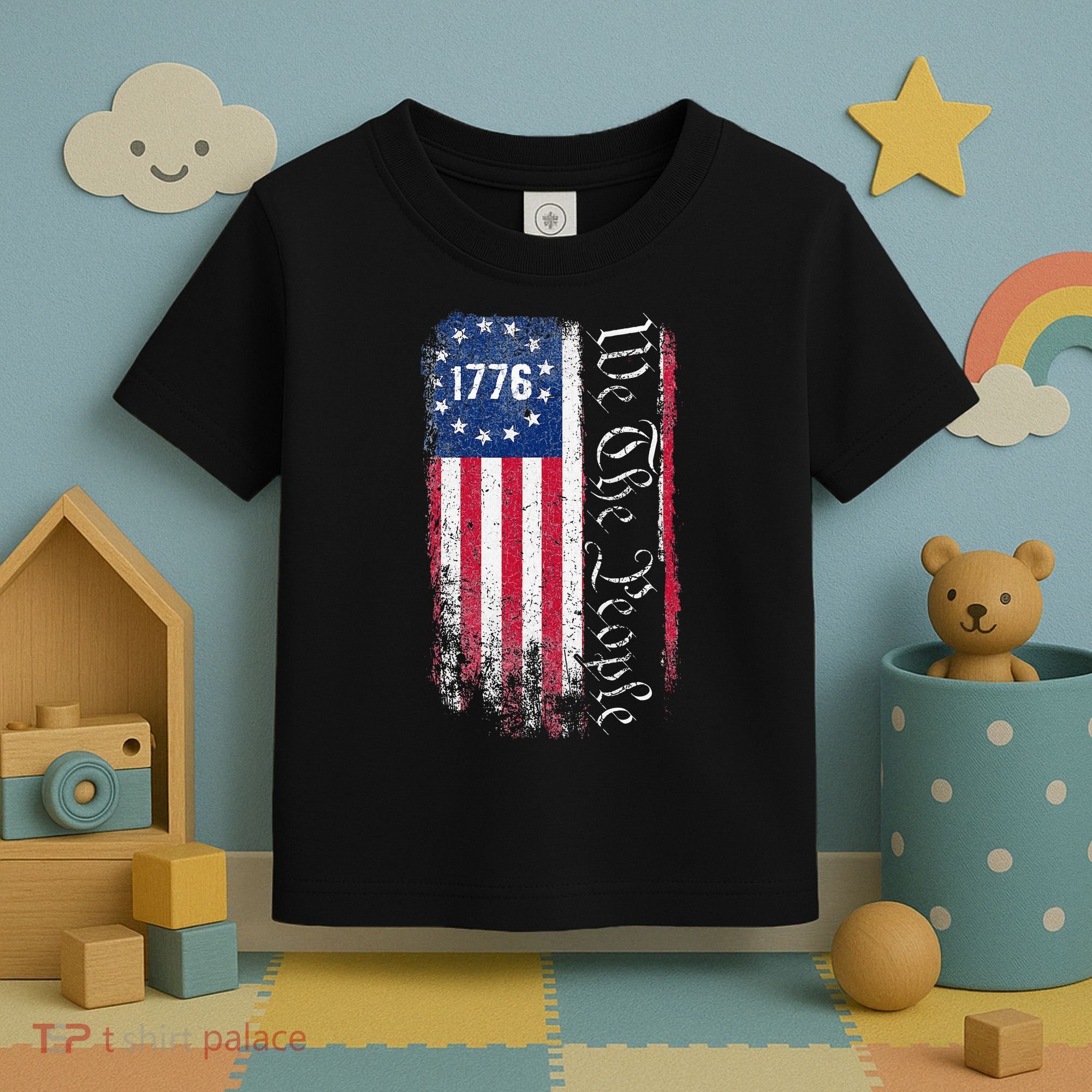 1776 We The People Betsy Ross American Flag Toddler T-Shirt