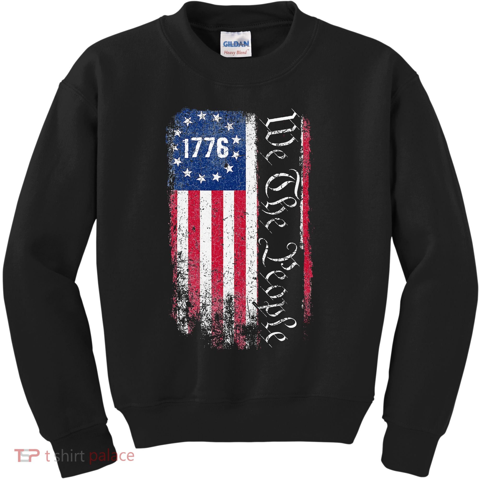 1776 We The People Betsy Ross American Flag Kids Sweatshirt