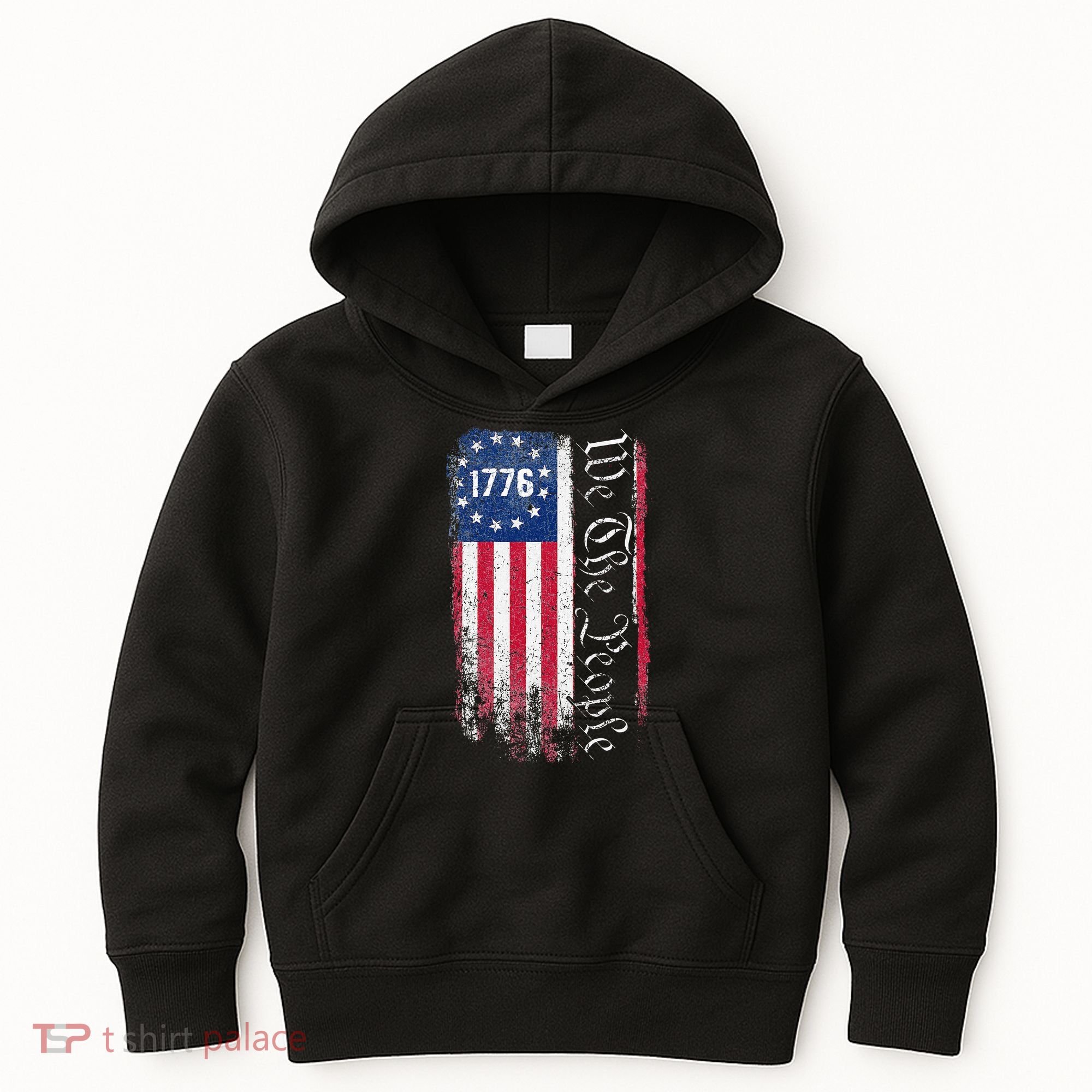 1776 We The People Betsy Ross American Flag Kids Hoodie