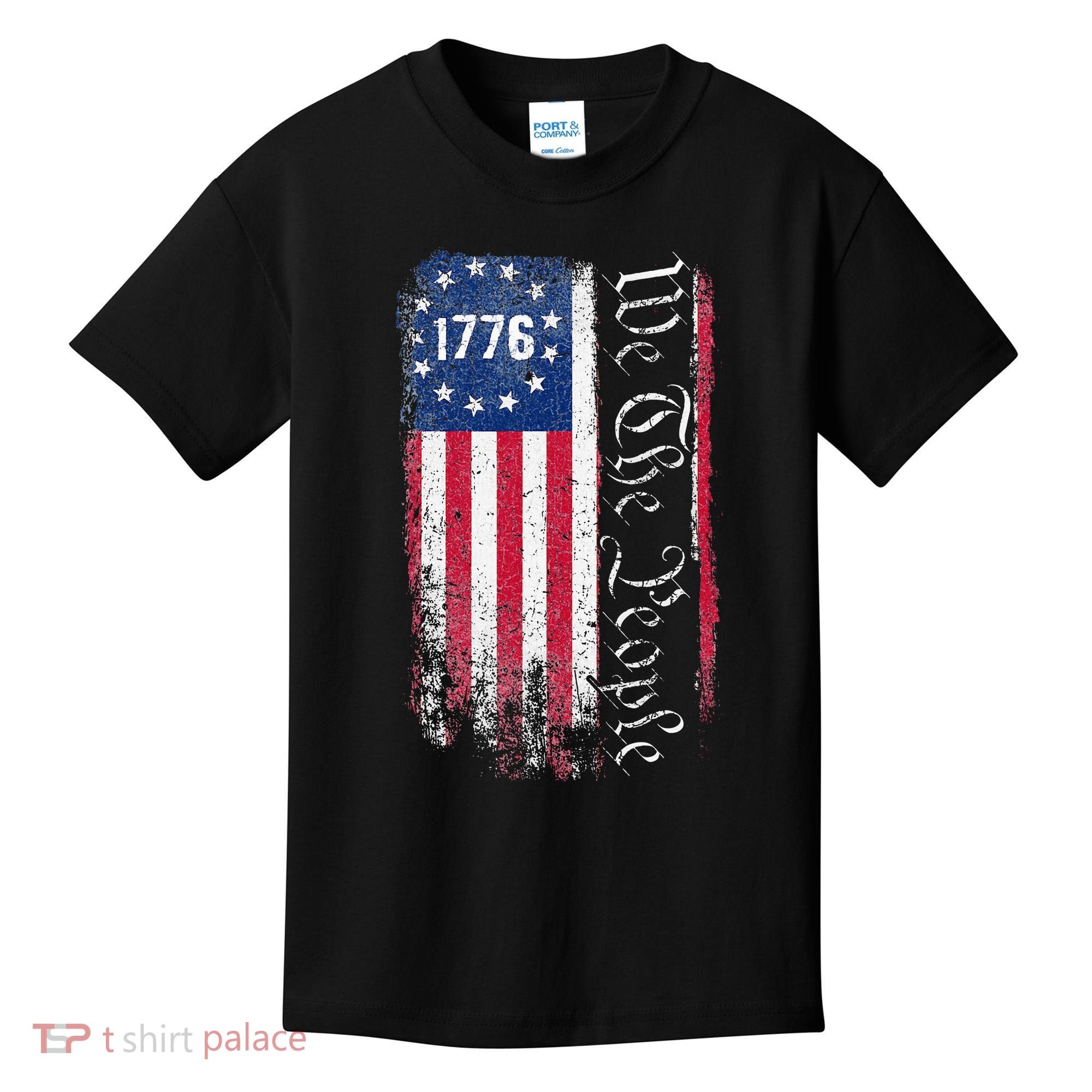 1776 We The People Betsy Ross American Flag Kids T-Shirt