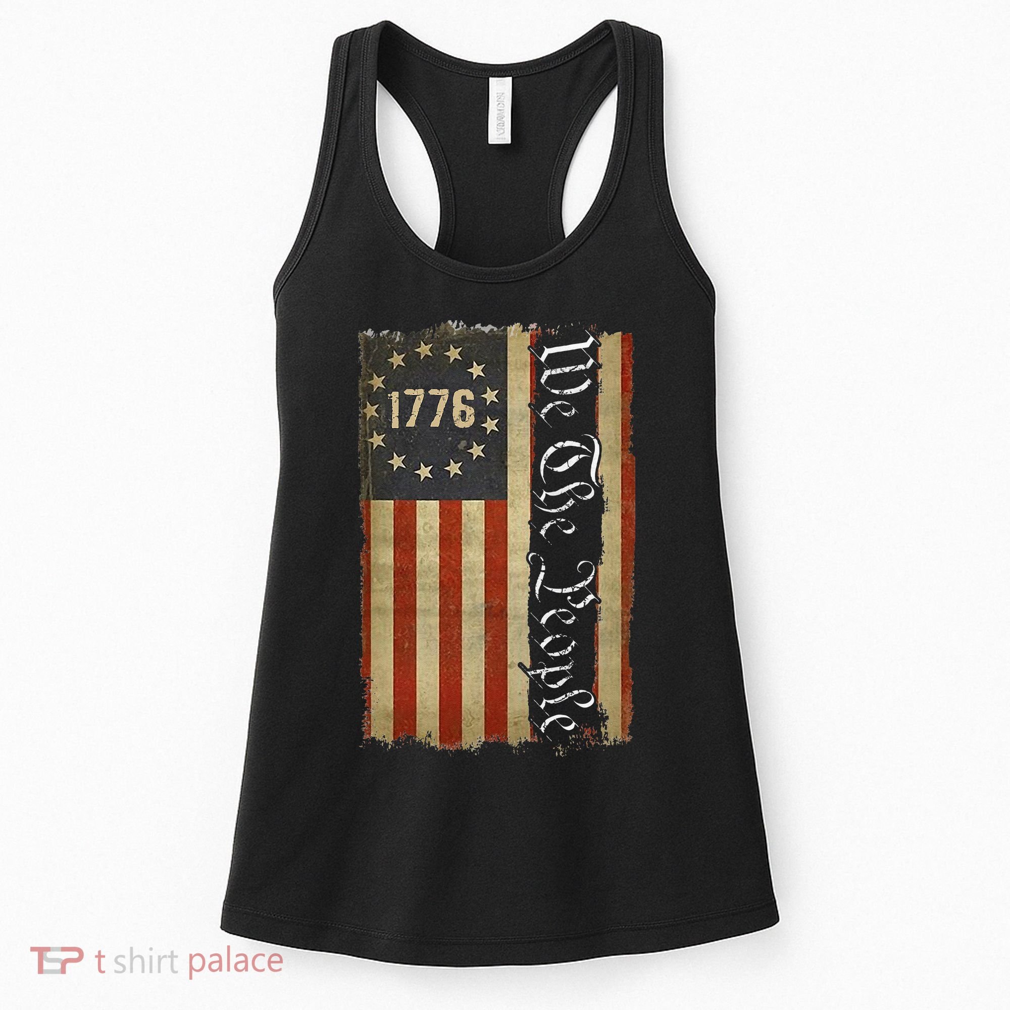 1776 We the People Betsy Ross 4th Of July American Flag Women's Tank Top