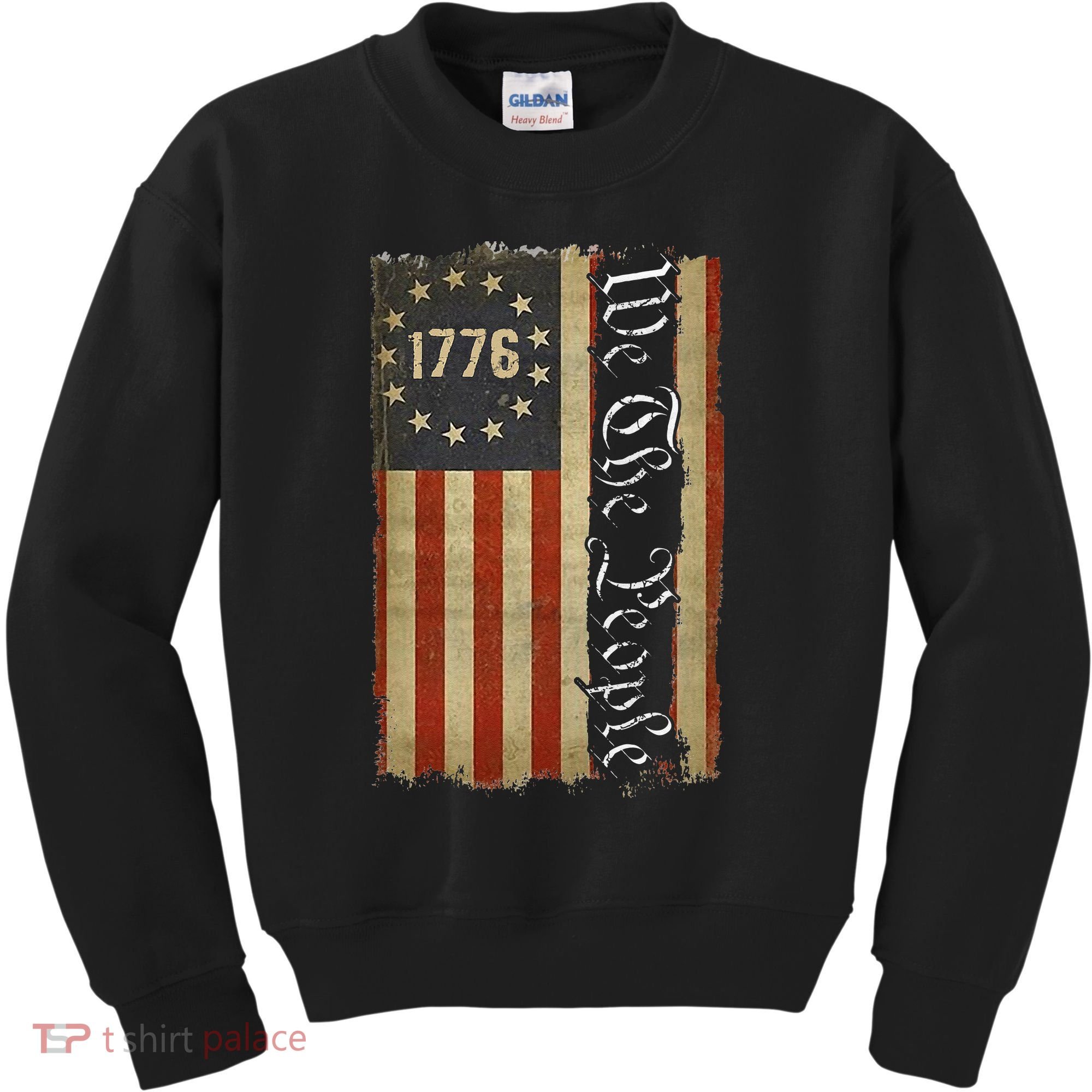 1776 We the People Betsy Ross 4th Of July American Flag Kids Sweatshirt