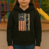 1776 We the People Betsy Ross 4th Of July American Flag Kids Hoodie thumb 3