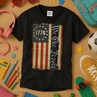 1776 We the People Betsy Ross 4th Of July American Flag Kids T-Shirt thumb 3