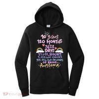 10 Years 120 Months 3652 Days Of Being Awesome 10th Birthday Cute Rainbow Women's Hoodie thumb 0