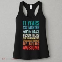 11 Years 132 Months Of Being Awesome 11th Birthday Gifts Women's Tank Top thumb 3