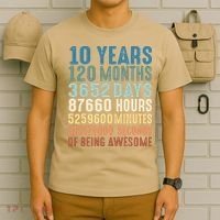 10 Years 120 Months 3652 Days 87660 Hours 5249600 Minutes 315576000 Seconds Of B T-Shirt thumb 6