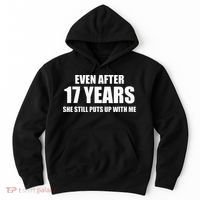 17 Year Anniversary Funny Relationship Gifts For Him Hoodie thumb 0