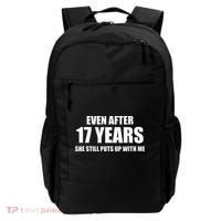 17 Year Anniversary Funny Relationship Gifts For Him Backpack thumb 0