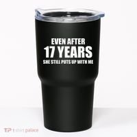 17 Year Anniversary Funny Relationship Gifts For Him Tumbler thumb 0
