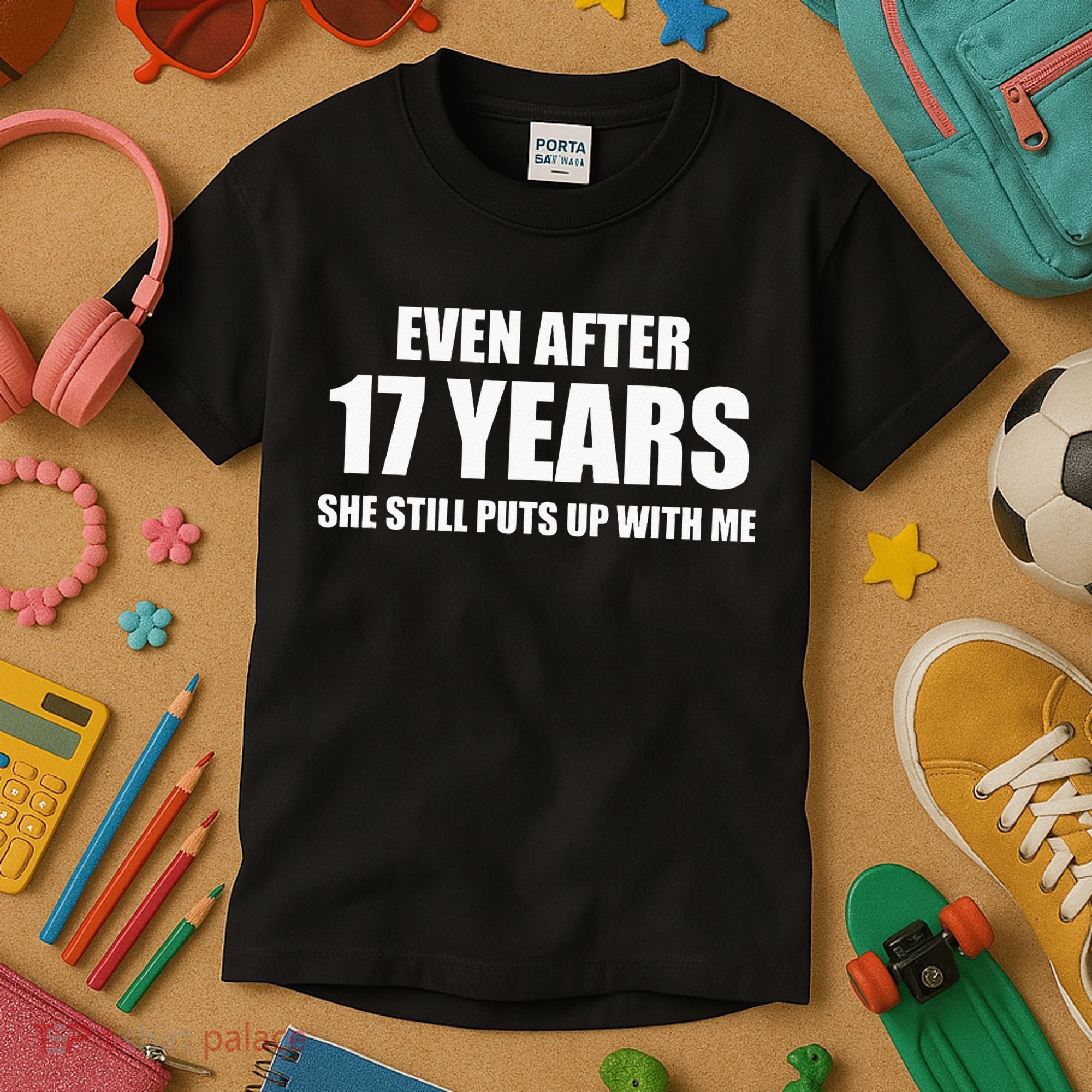 17 Year Anniversary Funny Relationship Gifts For Him Kids T-Shirt