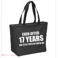 17 Year Anniversary Funny Relationship Gifts For Him Tote Bag thumb 2