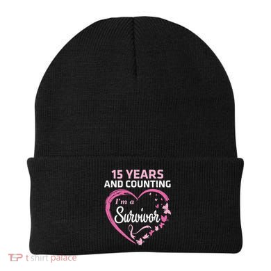 15 Years And Counting I'm A Breast Cancer Survivor Fight Win Gift Beanie