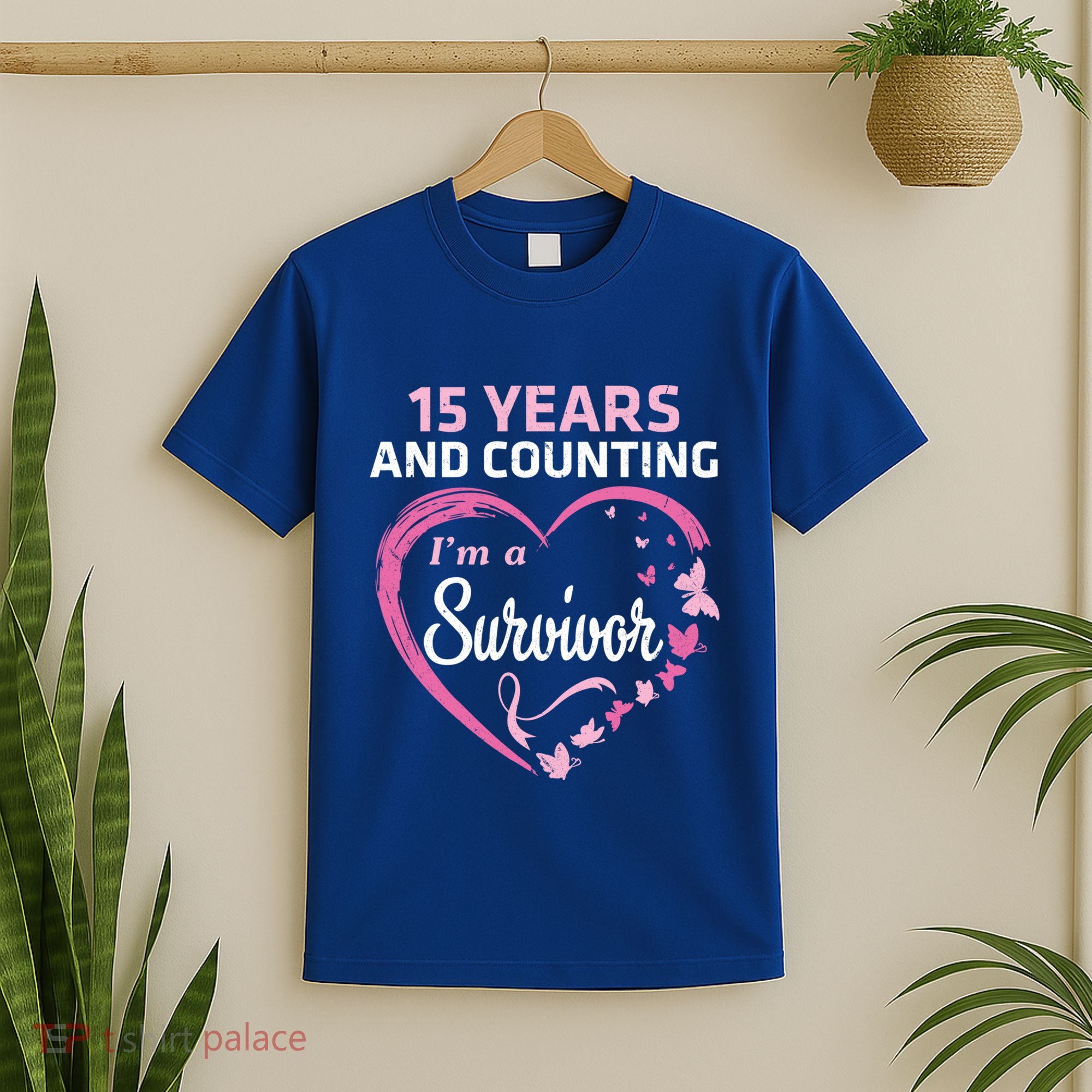 15 Years And Counting I'm A Breast Cancer Survivor Fight Win Gift T-Shirt