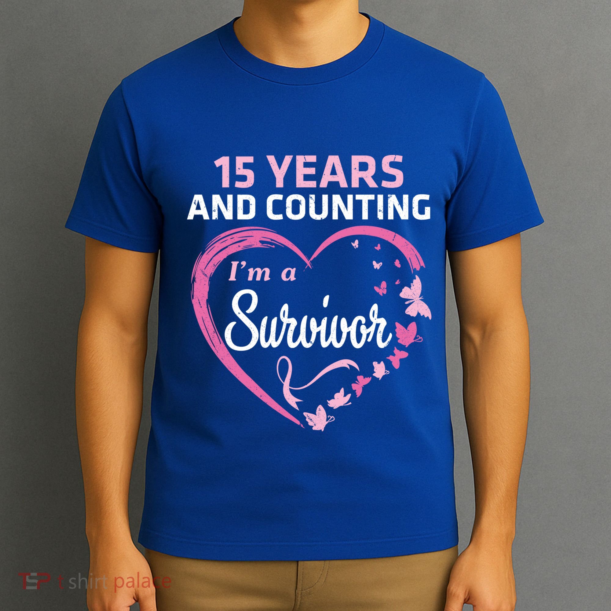 15 Years And Counting I'm A Breast Cancer Survivor Fight Win Gift T-Shirt