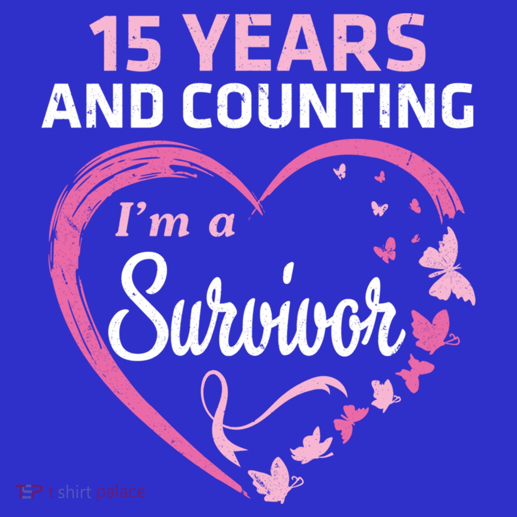 15 Years And Counting I'm A Breast Cancer Survivor Fight Win Gift Polo