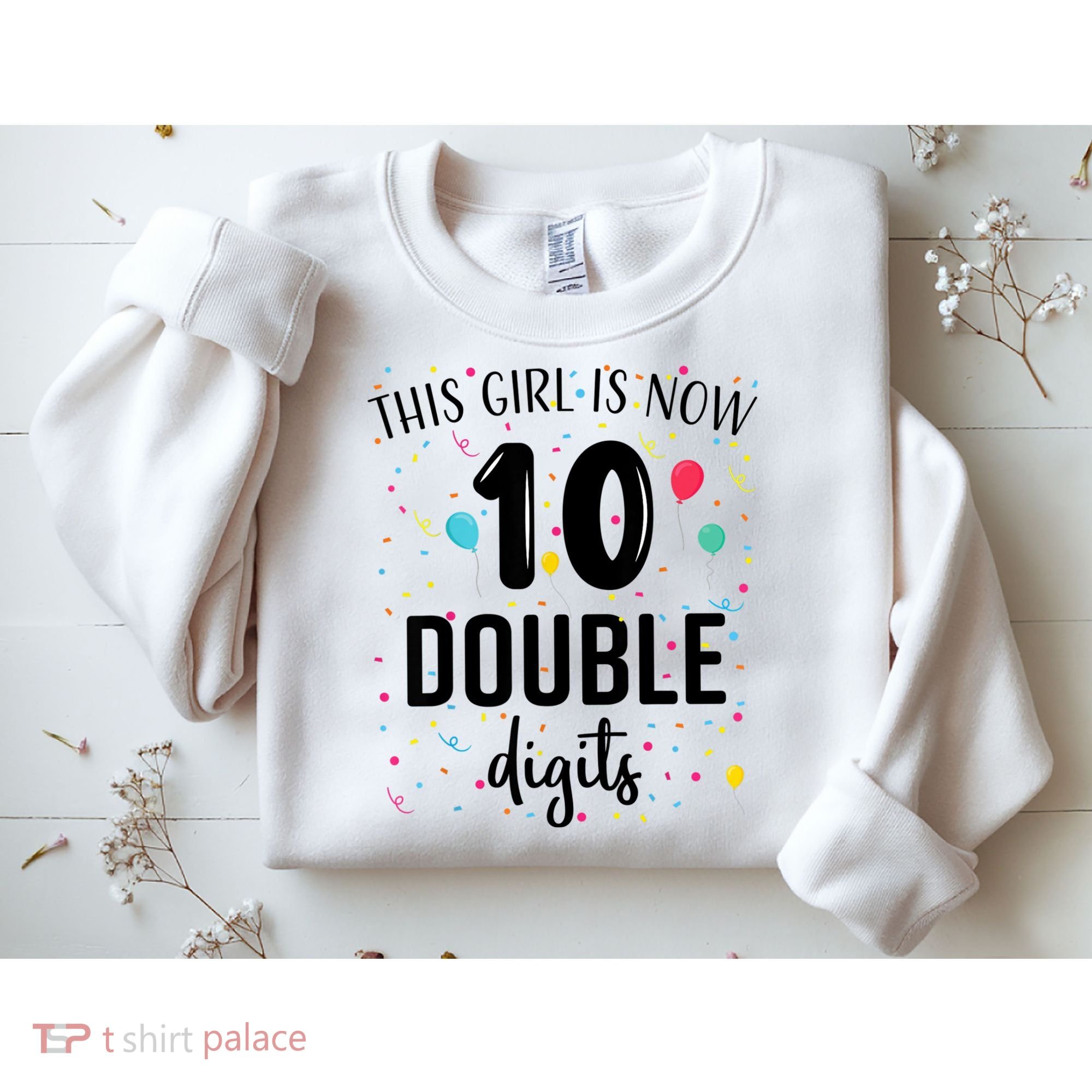 10 Years Birthday 10yr Boy Girl Double Digits 10th Birthday Sweatshirt