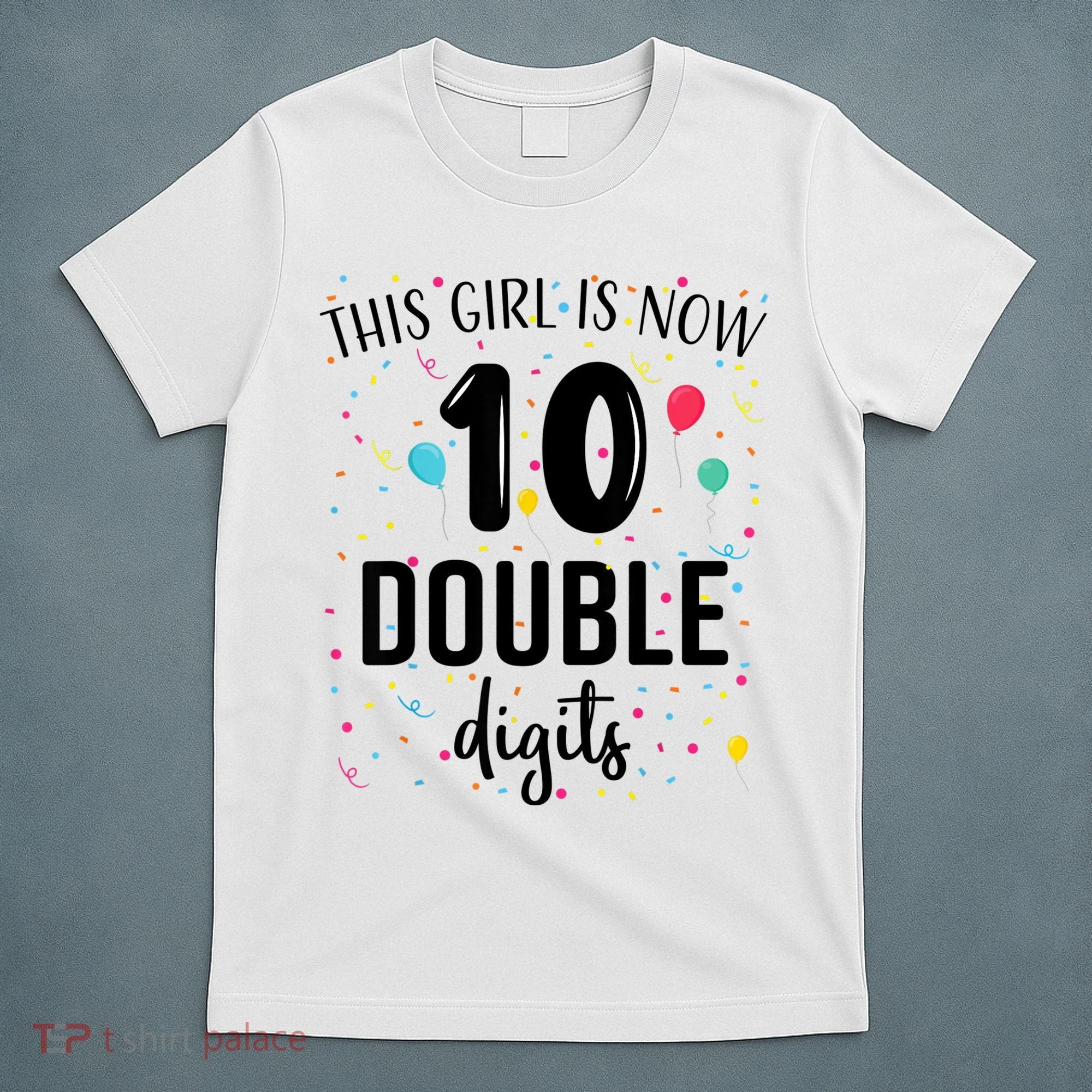 10 Years Birthday 10yr Boy Girl Double Digits 10th Birthday T-Shirt