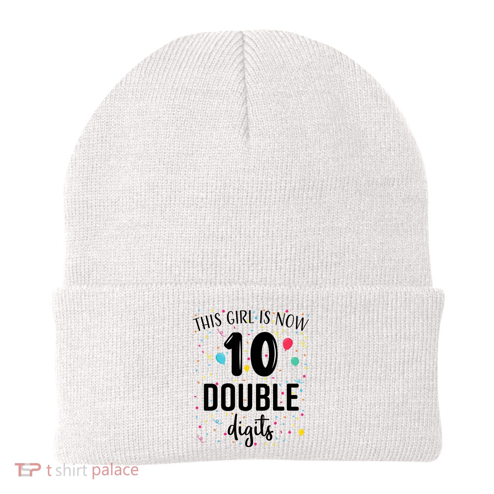10 Years Birthday 10yr Boy Girl Double Digits 10th Birthday Beanie