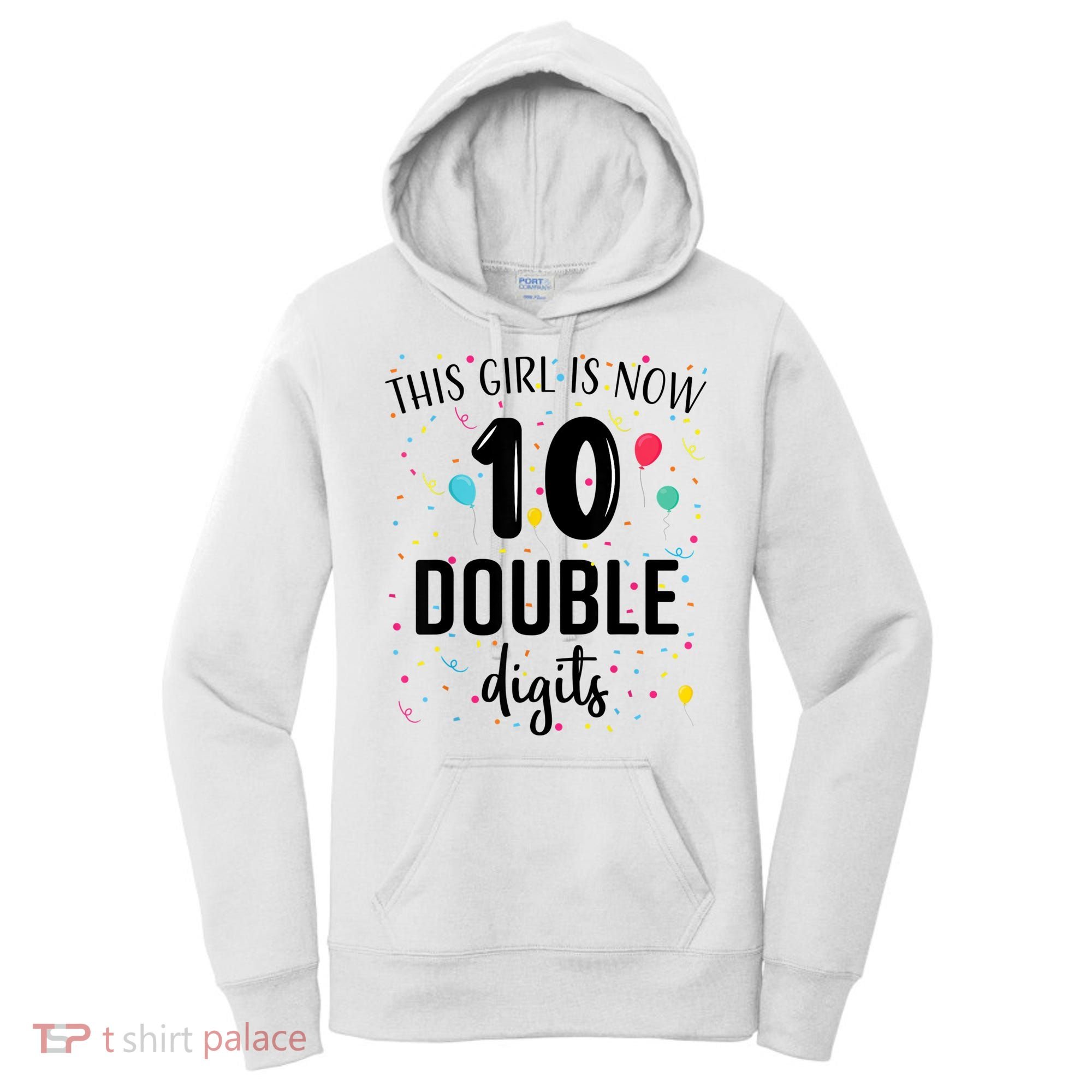 10 Years Birthday 10yr Boy Girl Double Digits 10th Birthday Women's Hoodie