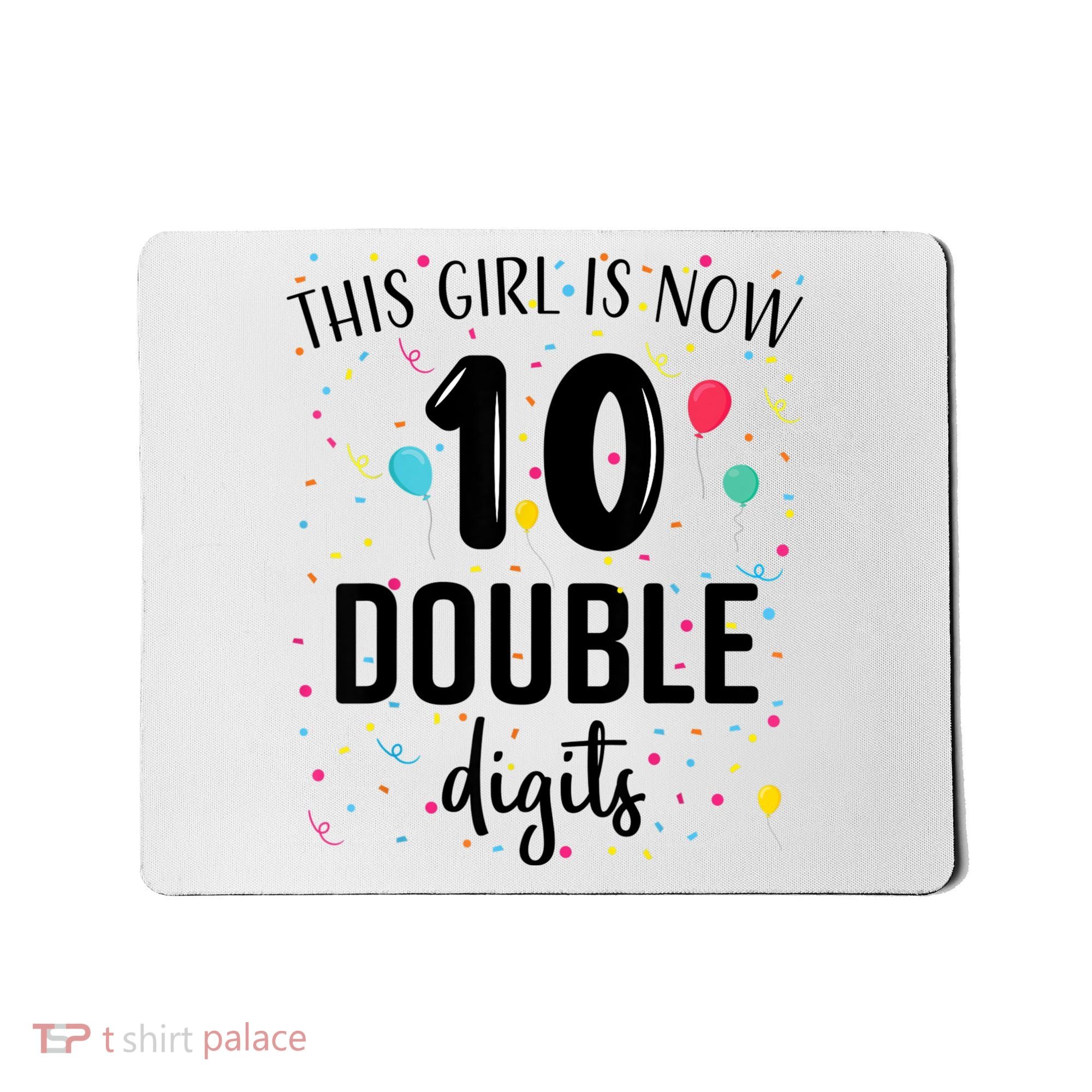 10 Years Birthday 10yr Boy Girl Double Digits 10th Birthday Mousepad