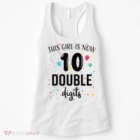 10 Years Birthday 10yr Boy Girl Double Digits 10th Birthday Women's Tank Top thumb 0