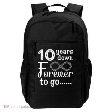 10 Years Down Forever To Go Cute 10th Wedding Anniversary Backpack