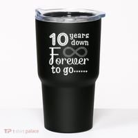 10 Years Down Forever To Go Cute 10th Wedding Anniversary Tumbler thumb 0