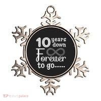 10 Years Down Forever To Go Cute 10th Wedding Anniversary Ornament thumb 0
