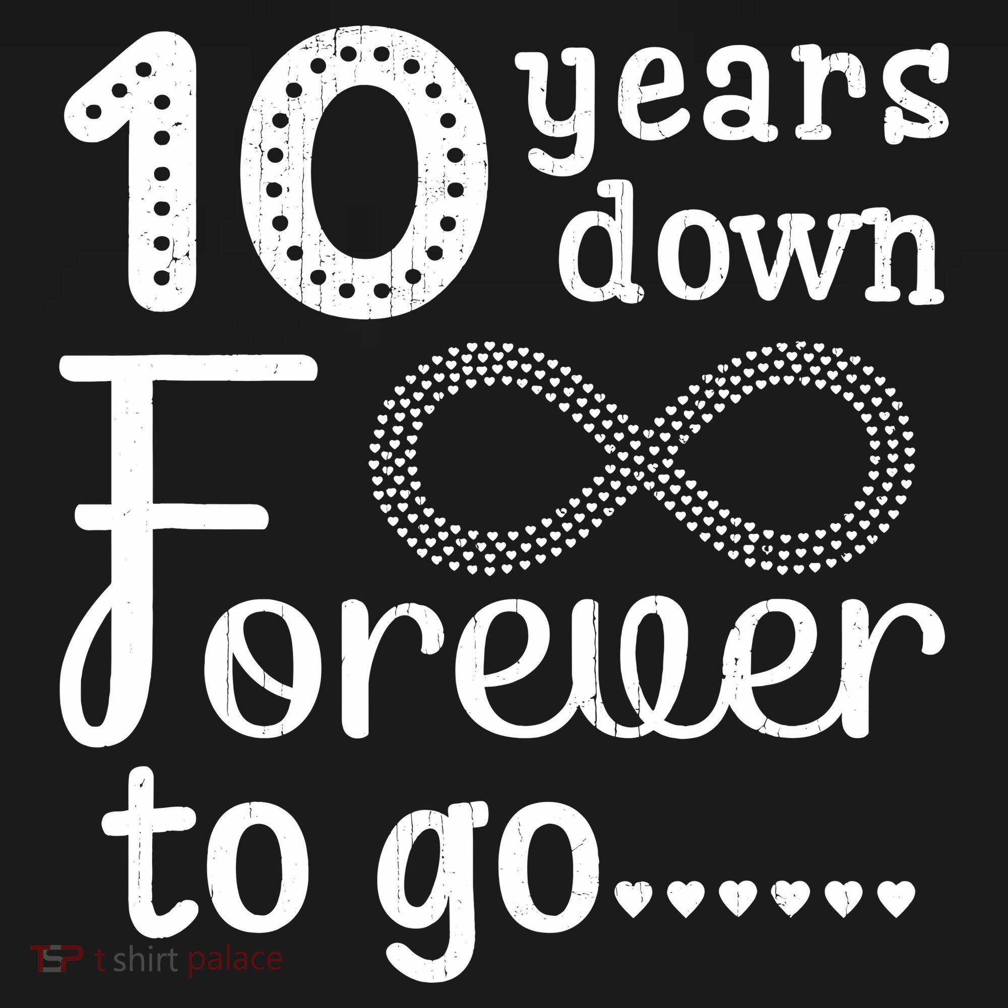 10 Years Down Forever To Go Cute 10th Wedding Anniversary Ornament