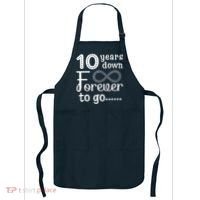 10 Years Down Forever To Go Cute 10th Wedding Anniversary Apron thumb 0
