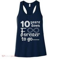 10 Years Down Forever To Go Cute 10th Wedding Anniversary Women's Tank Top thumb 0