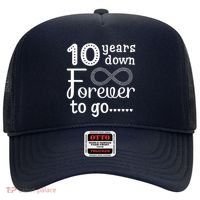 10 Years Down Forever To Go Cute 10th Wedding Anniversary Hat thumb 0