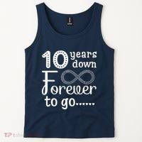 10 Years Down Forever To Go Cute 10th Wedding Anniversary Tank Top thumb 2