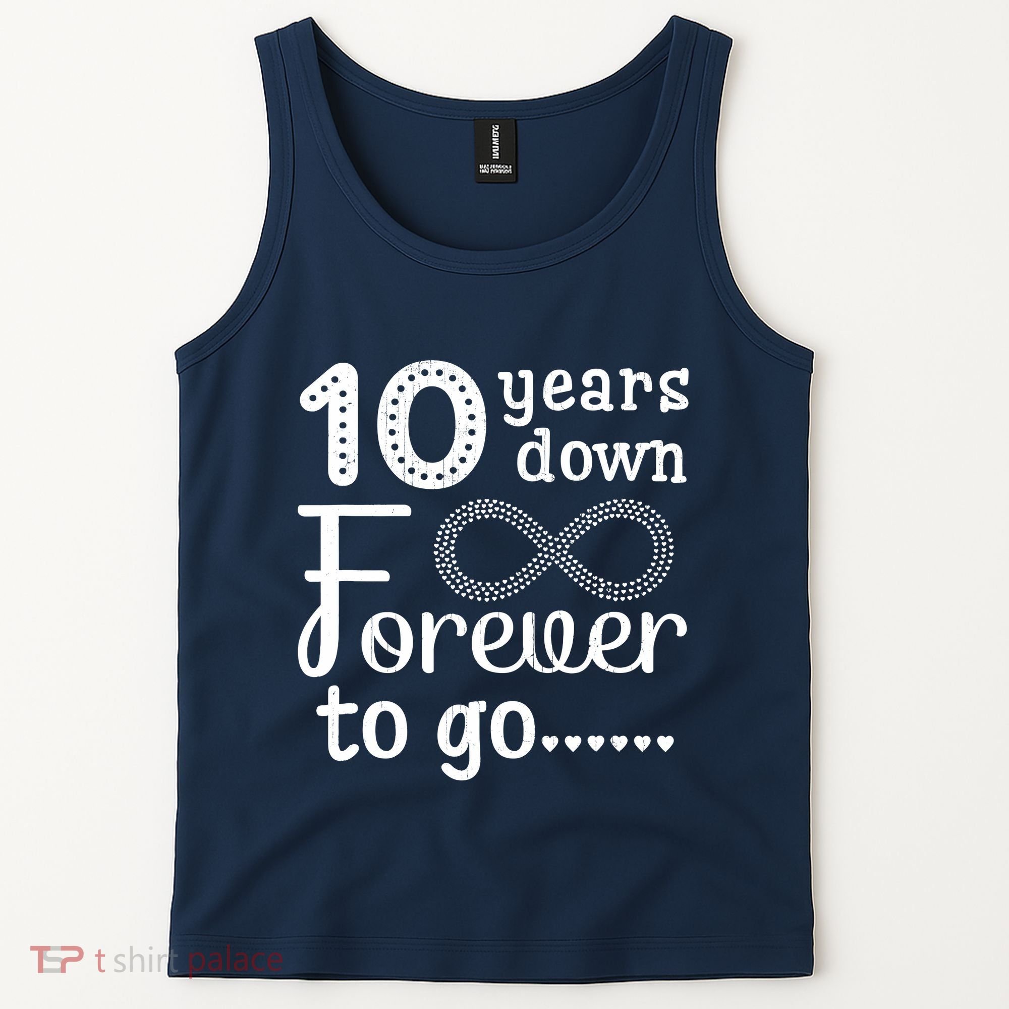 10 Years Down Forever To Go Cute 10th Wedding Anniversary Tank Top