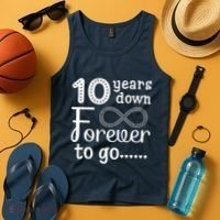 10 Years Down Forever To Go Cute 10th Wedding Anniversary Tank Top thumb 4