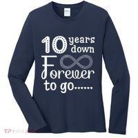 10 Years Down Forever To Go Cute 10th Wedding Anniversary Women's Long Sleeve Shirt thumb 0