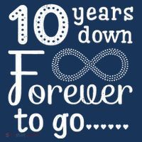 10 Years Down Forever To Go Cute 10th Wedding Anniversary Women's T-Shirt thumb 6