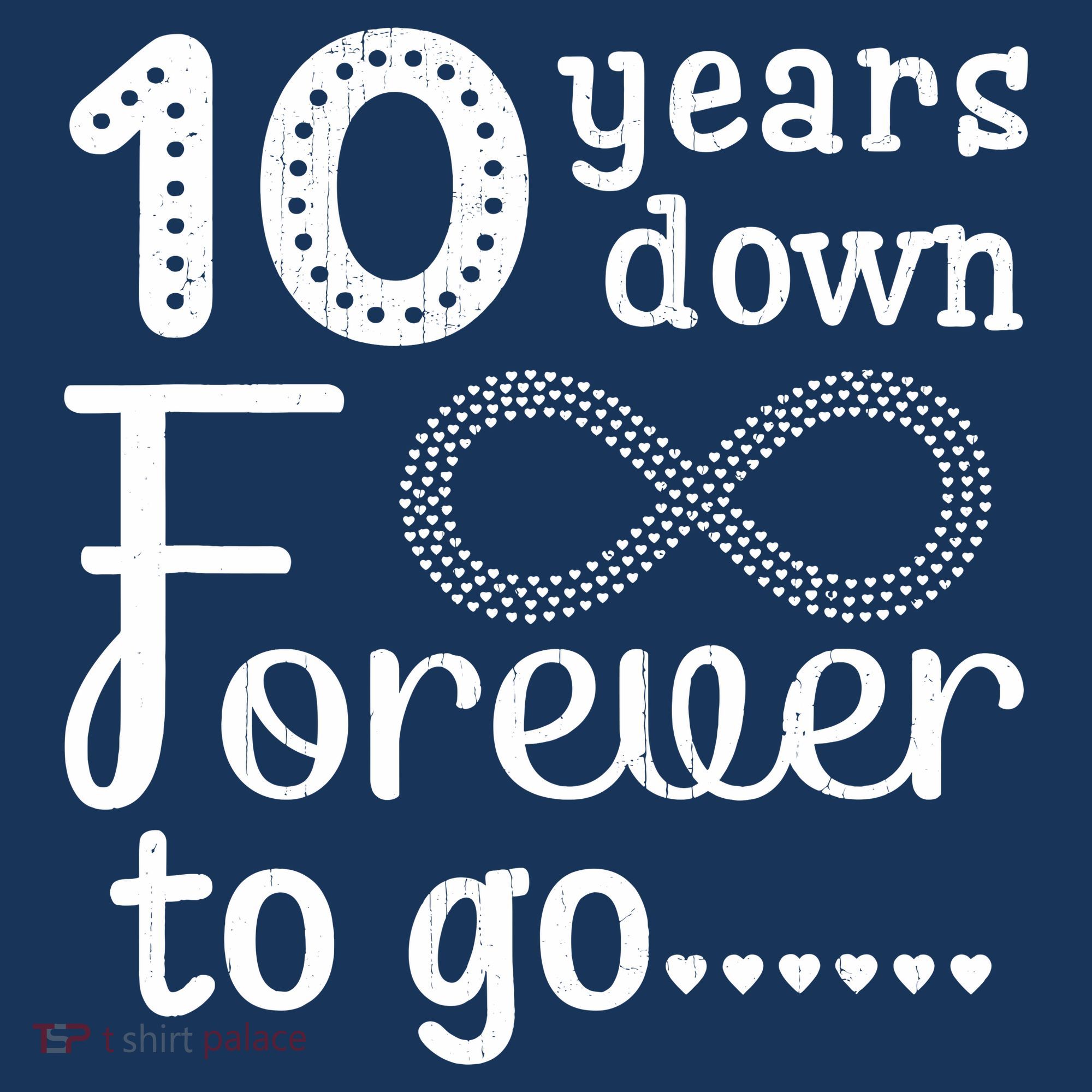 10 Years Down Forever To Go Cute 10th Wedding Anniversary Kids Sweatshirt