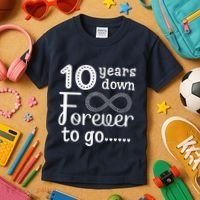 10 Years Down Forever To Go Cute 10th Wedding Anniversary Kids T-Shirt thumb 3