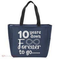 10 Years Down Forever To Go Cute 10th Wedding Anniversary Tote Bag thumb 0