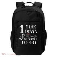 1 Year Down Forever To Go Couple 1st Wedding Anniversary Backpack thumb 0